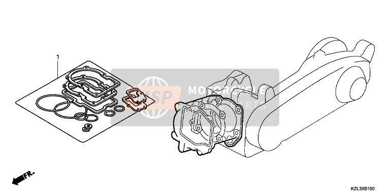 Honda NSC110MPD 2014 Kit guarnizioni A per un 2014 Honda NSC110MPD